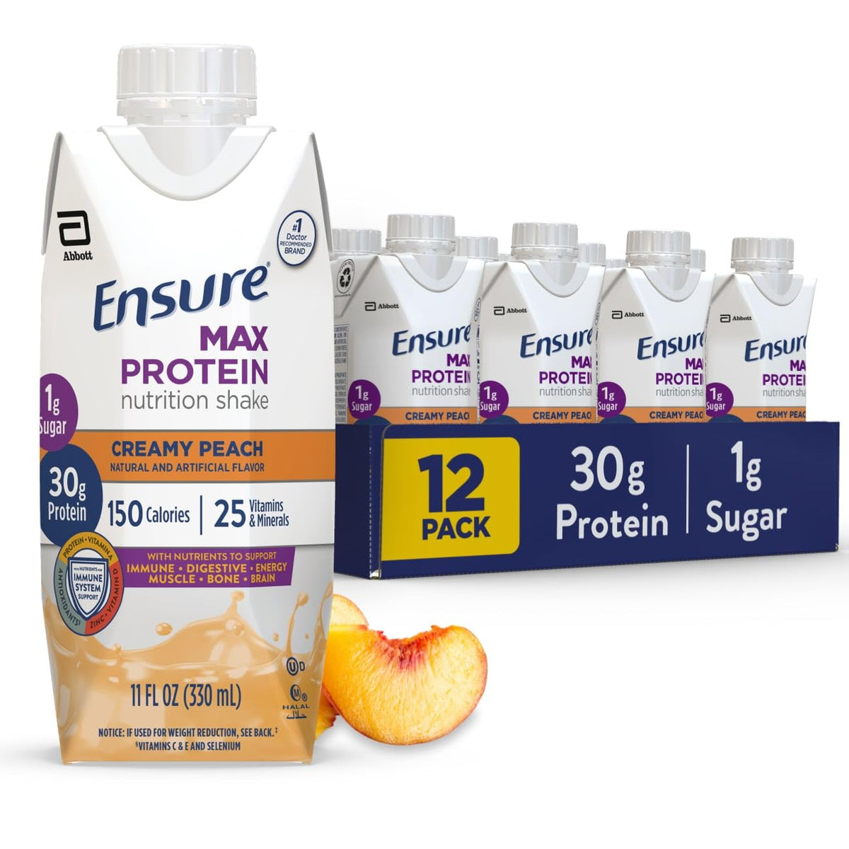 Ensure Max Protein Milk Chocolate Shake, 30g High Protein, 12 Pack