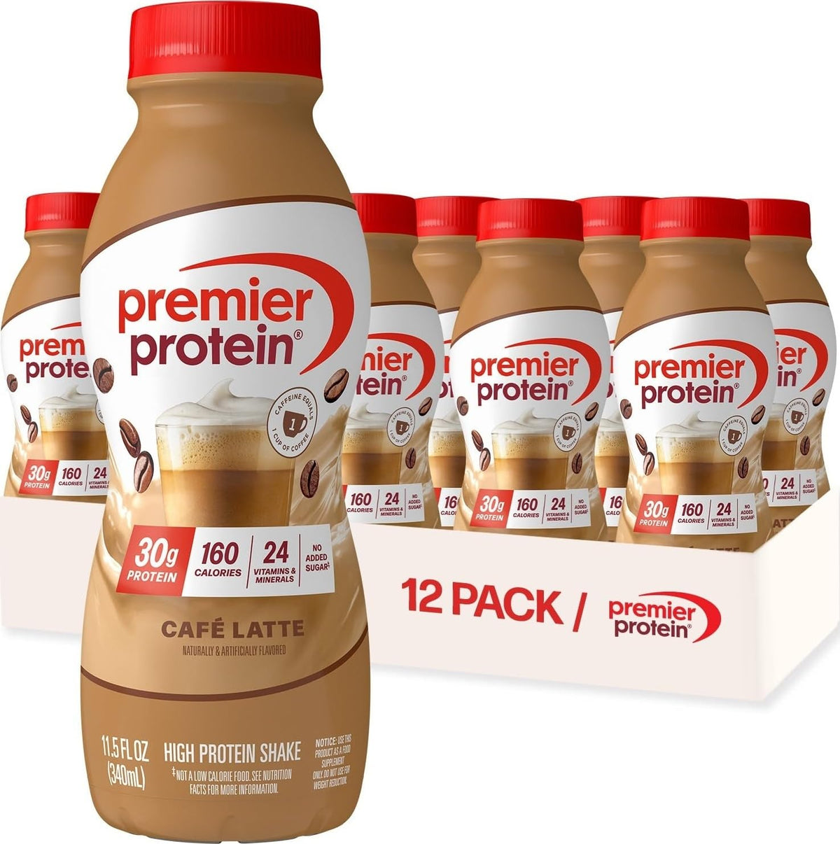 Premier Protein 30g High Protein Shake, Peaches & Cream, 12 Pack