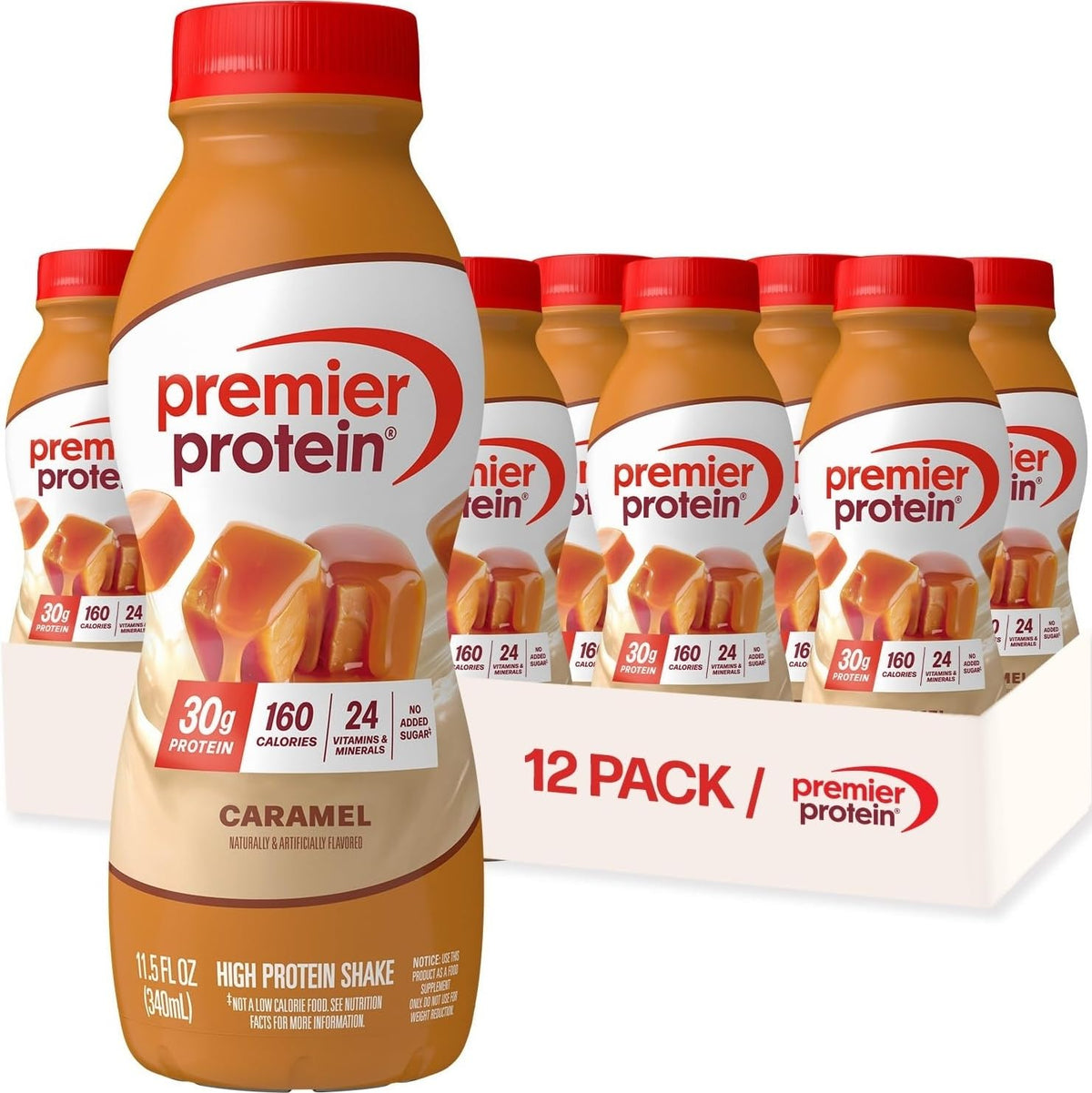 Premier Protein 30g High Protein Shake, Peaches & Cream, 12 Pack