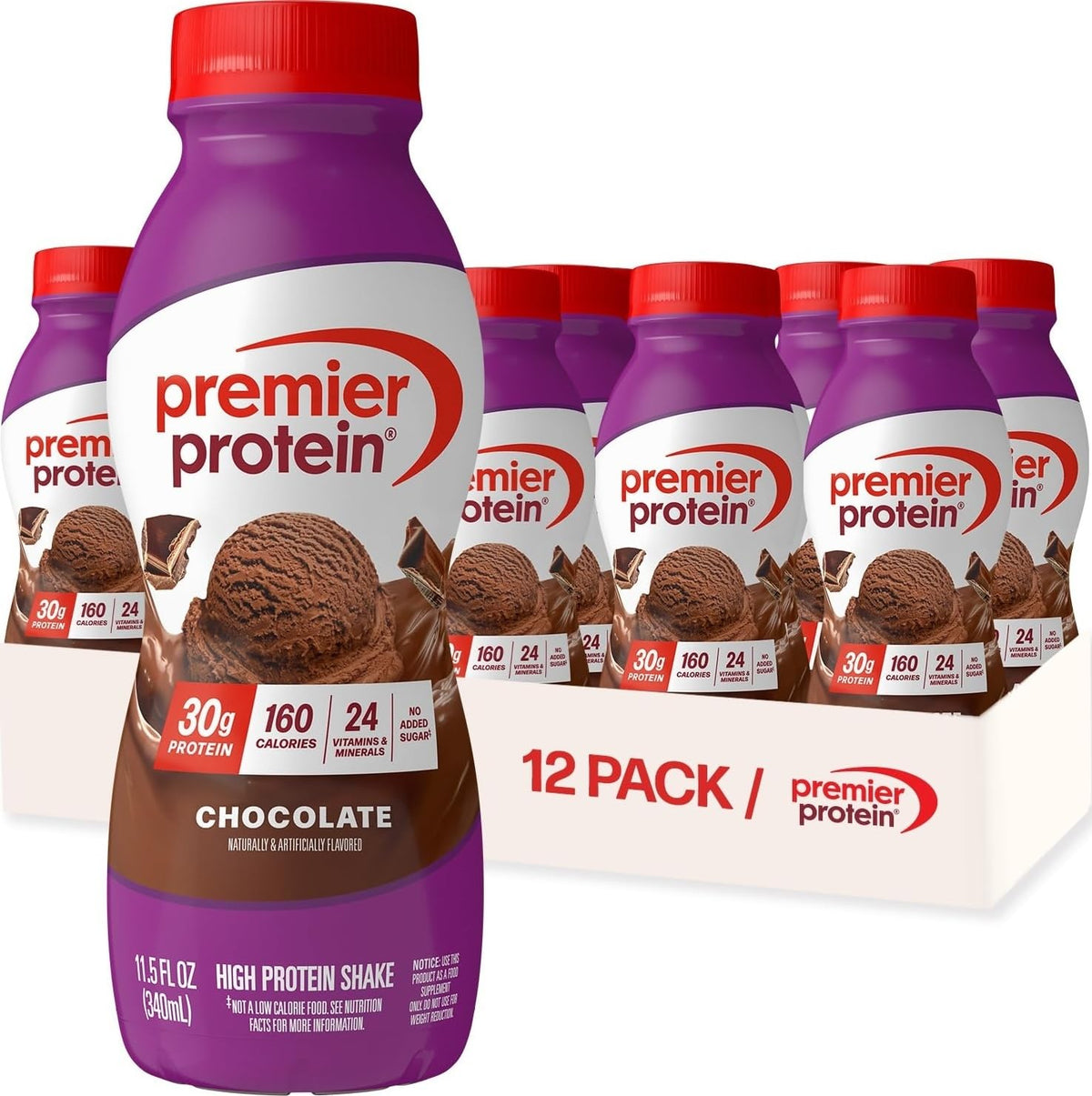 Premier Protein 30g High Protein Shake, Peaches & Cream, 12 Pack