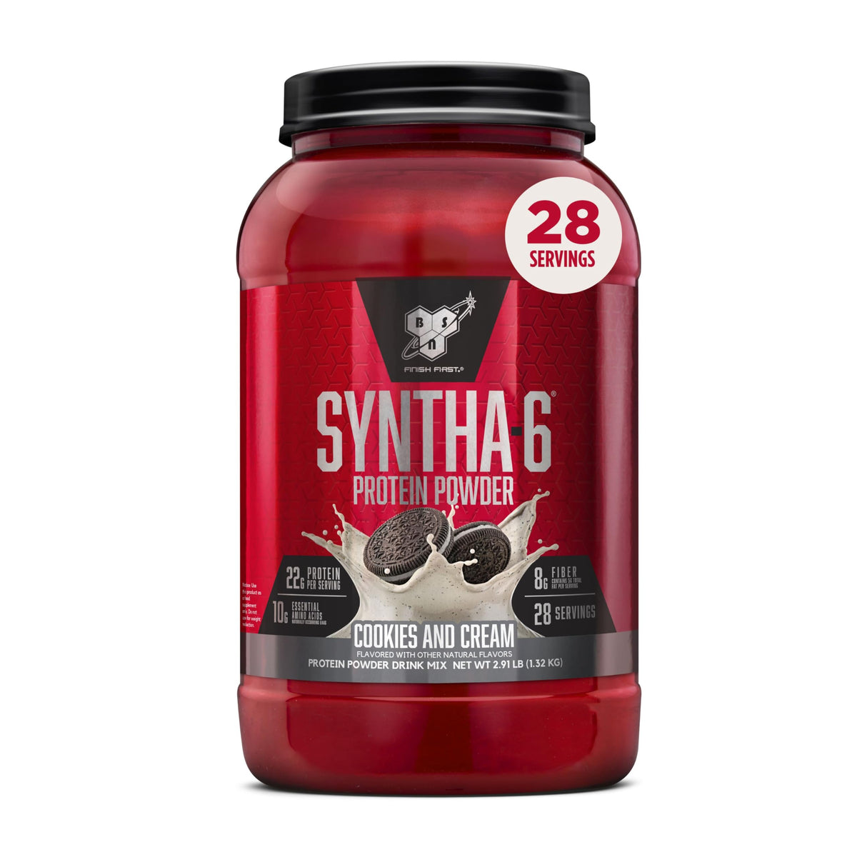 BSN SYNTHA-6 Premium Protein Powder, 6g Fiber, Whey Isolate, 48 Servings