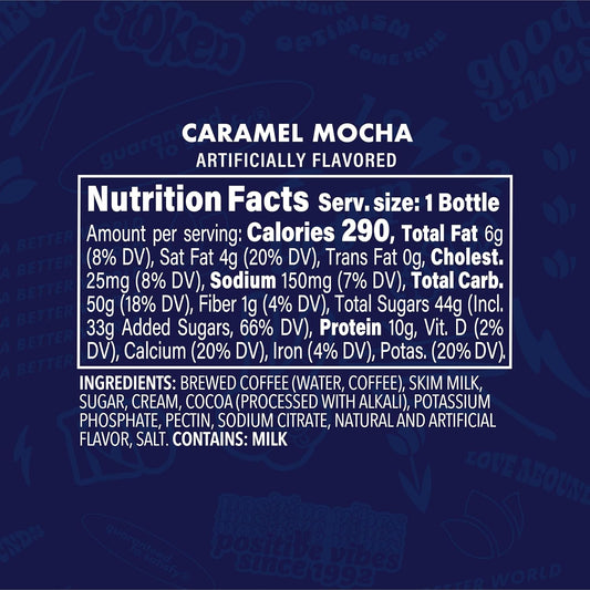 Dutch Bros Caramel Mocha Iced Latte, 13.7 Fl Oz Bottles (Pack of 12)