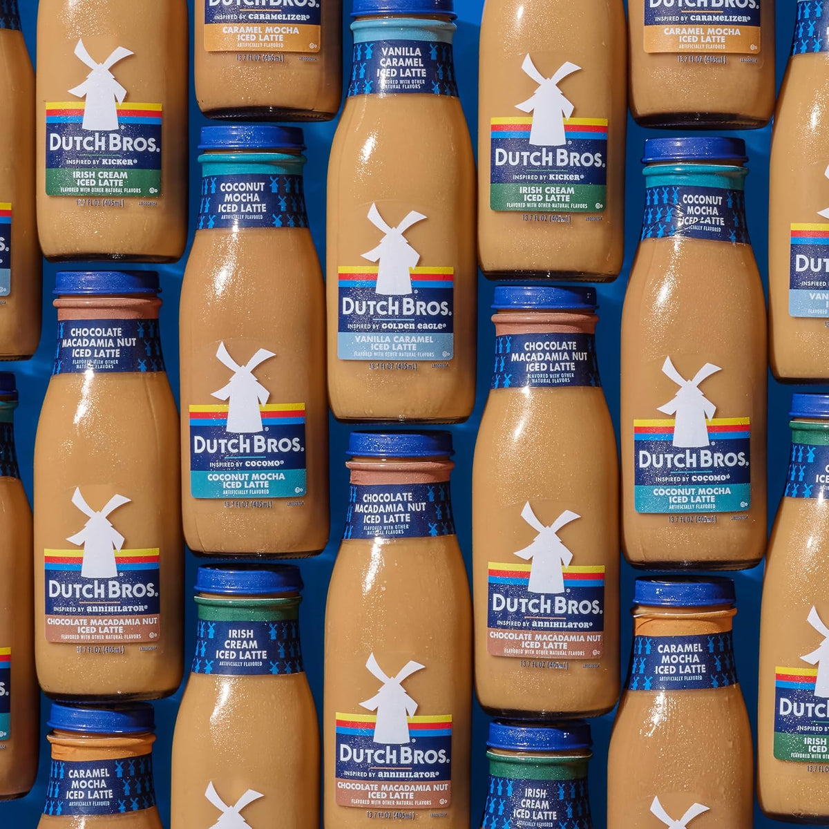 Dutch Bros Caramel Mocha Iced Latte, 13.7 Fl Oz Bottles (Pack of 12)