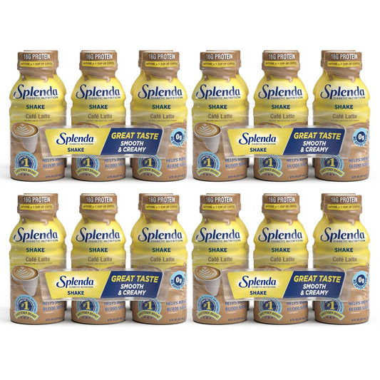 SPLENDA Diabetes Nutrition Shakes, Café Latte, 8 Fl Oz (Pack of 24)